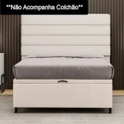 Base para Cama Box Baú Casal 138x188cm Hit Z04 Suede Bege - Mpozenato