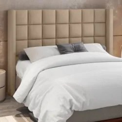 Cabeceira Cama Box Casal King 195cm Pisa Z37 Veludo Bege - Mpozenato