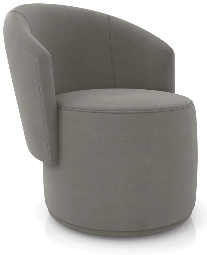 Poltrona Decorativa Orgânica Fixa para Sala Malu Suede M11 - D'Rossi - Grafite