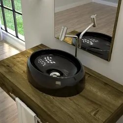 Cuba Pia de Apoio para Banheiro Oval Capri OV39W C08 Preto - Mpozenato