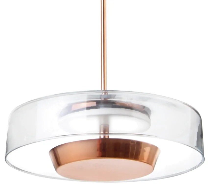 Pendente Bol Ø25,5X22Cm Rebatedor Em Vidro E Metal Alumínio 01Xled 9W... (CROMADO, CRISTAL (Transparente))