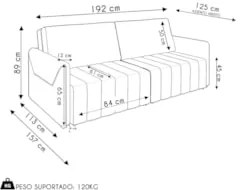 Sofá Cama Casal Retrátil 2 Lugares 192cm Atlas Z32 Linho Cinza - Mpoze