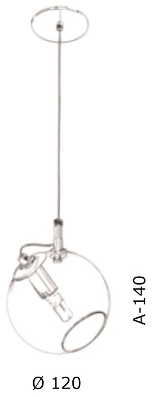 Pendente Globo Inclinado Ø12X14Cm Metal E Globo Ø12Cm 01Xg9 |Old Artis... (COBRE FOSCO, AMBAR)