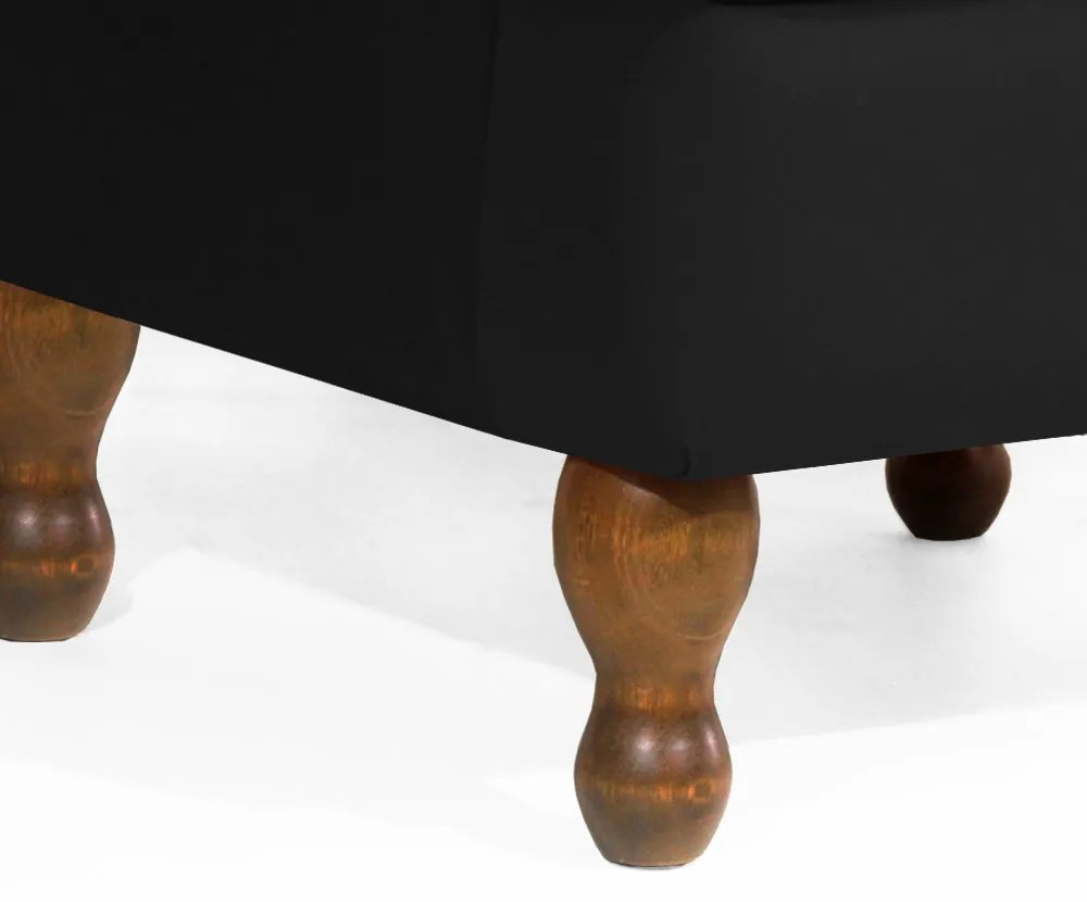 Poltrona da Vovó Lucy Decorativa Luxo Suede Preto
