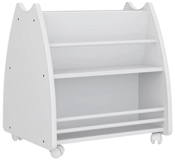 Porta Livros Infantil Abraço De Mãe Com 4 Rodízios - Branco
