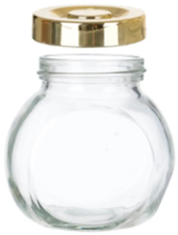 Kit 3 Porta Temperos em Vidro com Tampa Metálica Dourado 170ml - D'Rossi