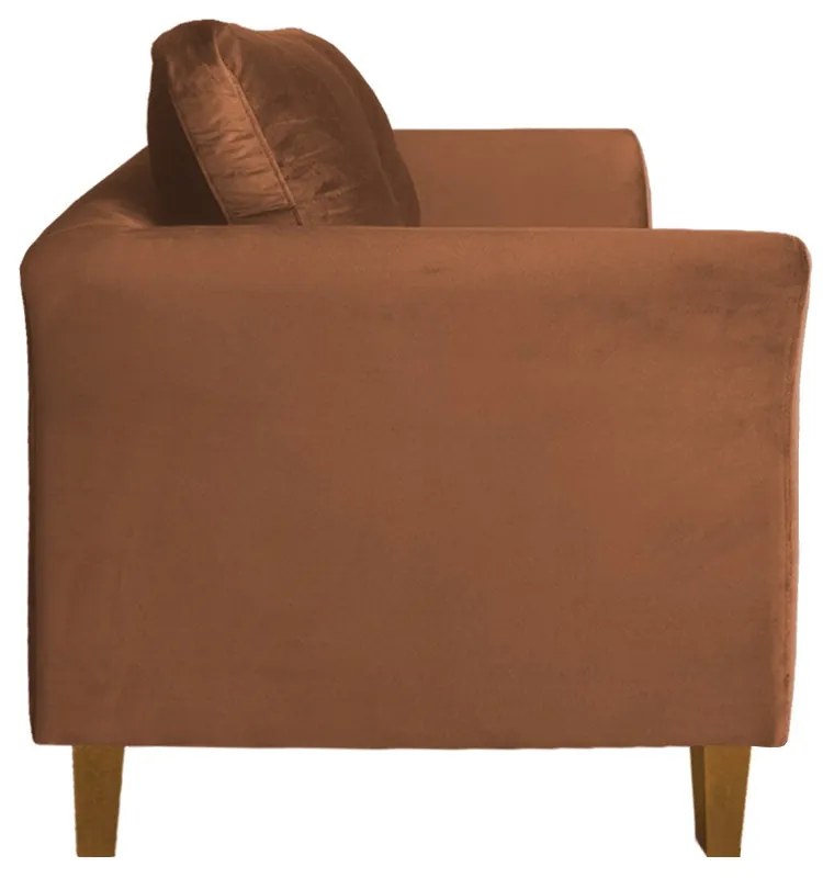 Poltrona Ibis Decorativa Suede Telha