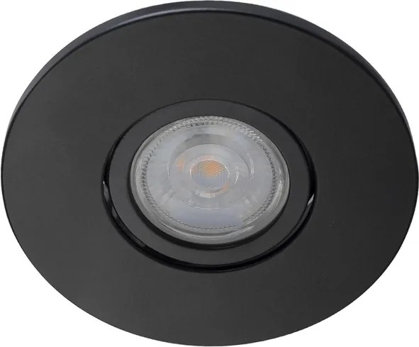 Plafon De Embutir Redondo Aluminio 7,8Cm Delfi - PRETO