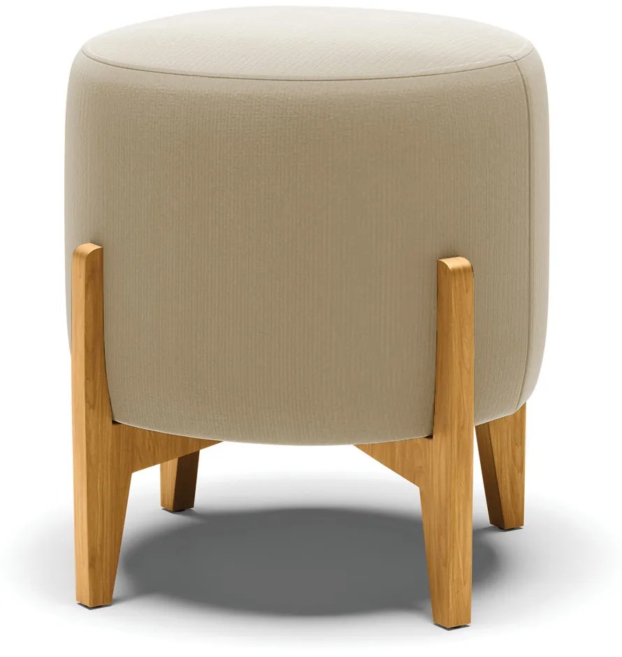 Poltrona com Puff Base de Madeira Stella Suede Marrom Rato D03 - D'Rossi