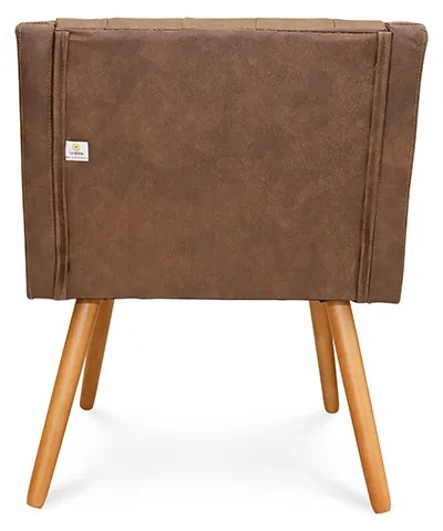 Kit 2 Poltronas Decorativas Capitonê Amanda Retrô Corano Marrom - Loja Sheep - Marrom