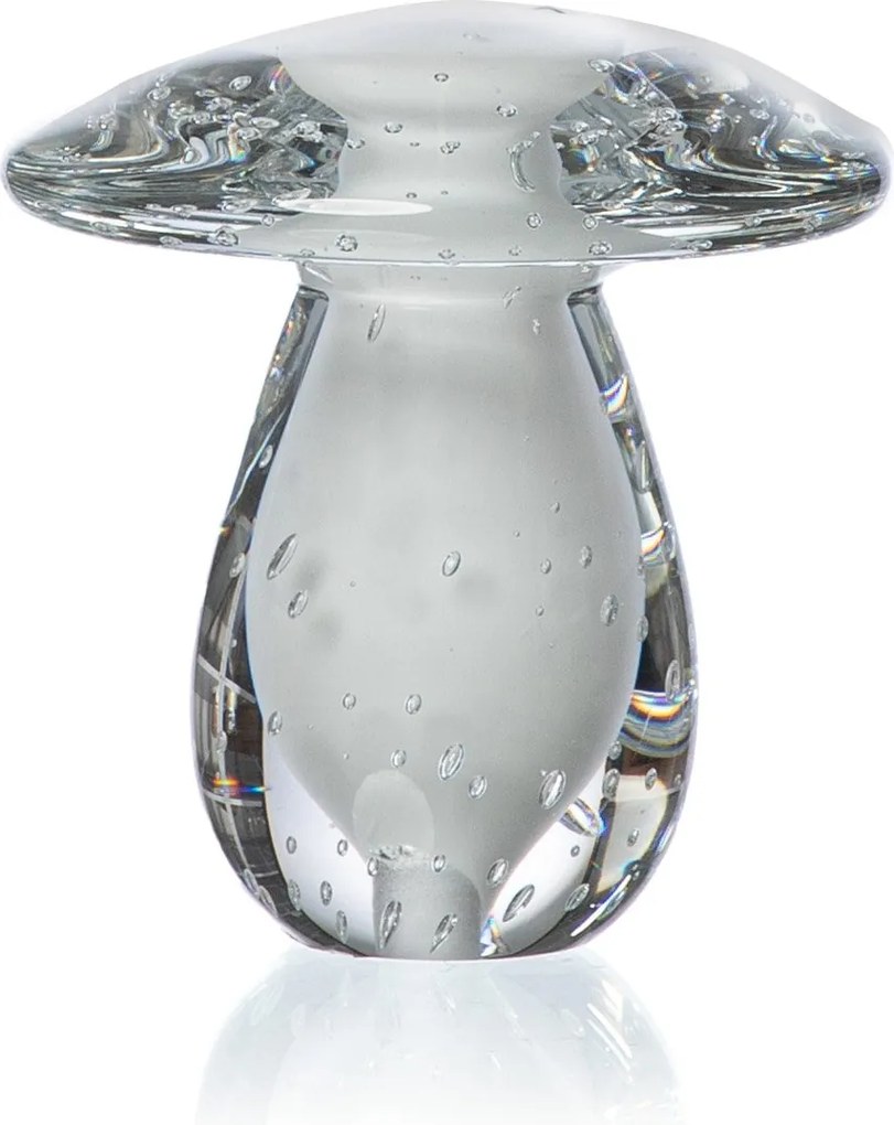 Cogumelo Decorativo em Murano P - Quartzo Pérola  Quartzo Pérola