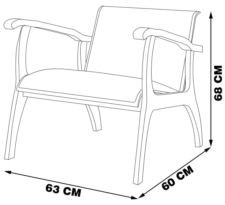 Poltrona Decorativa Pedri Linho Off White/Imbuia G42 - Gran Belo