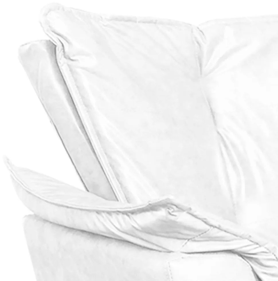 Poltrona Sala de Estar Pé Palito de Madeira Opala Corano D03 - D'Rossi - Branco