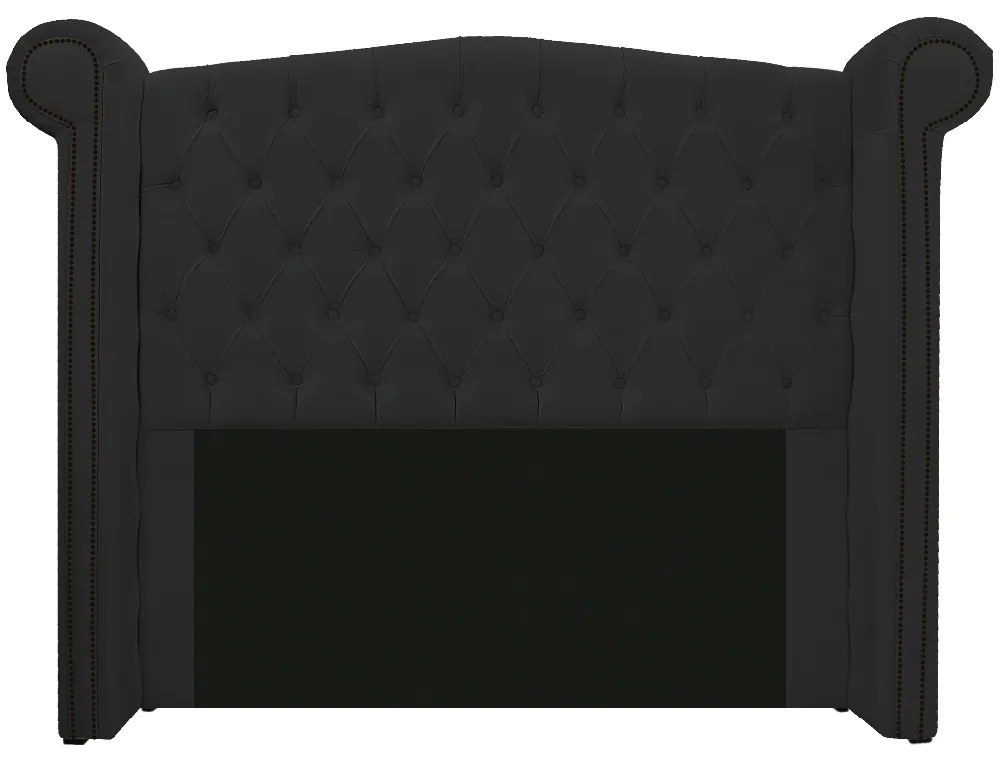 Kit Cabeceira e Calçadeira Veneza 140 cm Casal Corano Preto - ADJ Decor