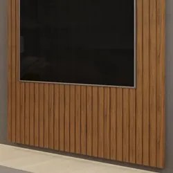 Painel para TV 65 Polegadas Ripado 183x240cm Pratisk D04 Freijó - Mpoz