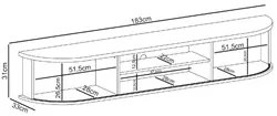 Painel para TV 75 Pol com Bancada Suspensa 208cm Ararati M01 Fendi/Nat