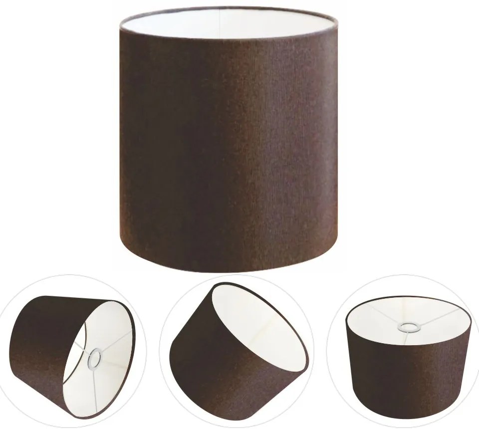 Cúpula Abajur Cilíndrica Cp-7007 Ø20x22cm Café