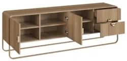 Rack Bancada Tv 70 Pol 180cm 2 Portas Mario Hanover/Dourado A10 - Mpoz