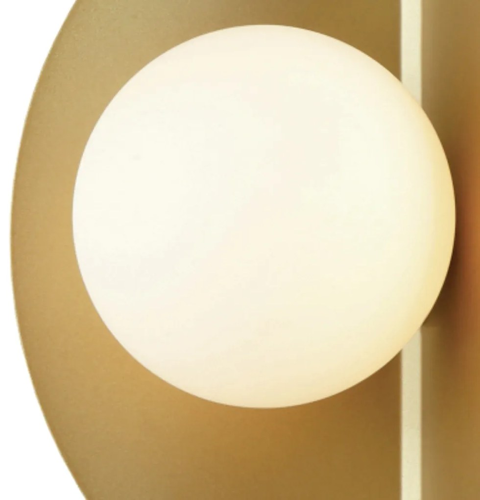 Arandela Cacau 14X15X25Cm 1Xg9 Metal Dourado Fosco Vidro Branco | Bell...