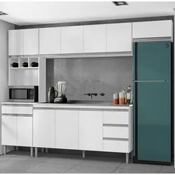 Cozinha Modulada 5 Peças Balcão com Pia 160cm Andréia Branco - AJL Móv