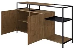 Buffet Para Sala de Jantar 2 Portas Pés Metálicos Dinâmico Vermont/Pre