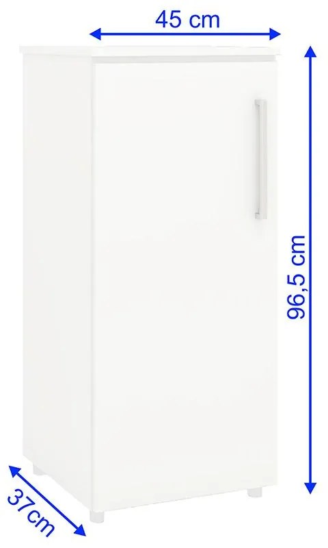 Armário Balcão Multiuso Escritório Porta Prateleiras Branco