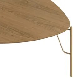 Mesa de Centro Alta Para Sala Pés Metálicos Blen Louro/Dourado I06 - M