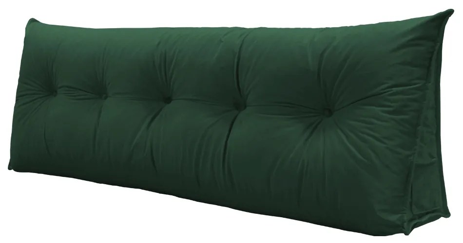 Almofada para Cabeceira Mel 1,40 m Casal Travesseiro Apoio para Encosto Macia Formato Triângulo Suede Verde Bandeira