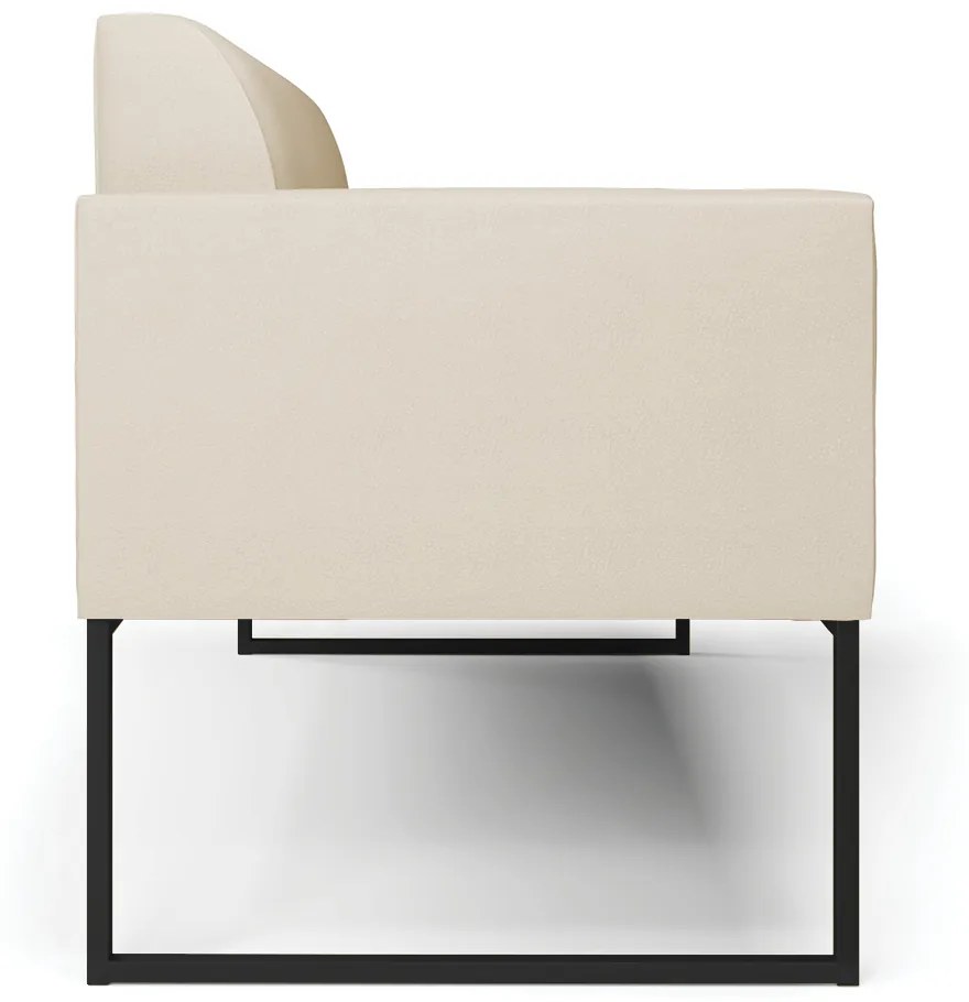 Sofá Namoradeira Base Industrial Preto Marisa Corino D03 - DRossi - Bege