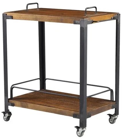 Carrinho Bar Chicago Mad Rustic Brown Estrutura Aco 75cm - 38324 Sun House