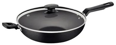 Wok Tramontina Loreto Antiaderente Tampa de Vidro 28 cm 3,3 L Grafite