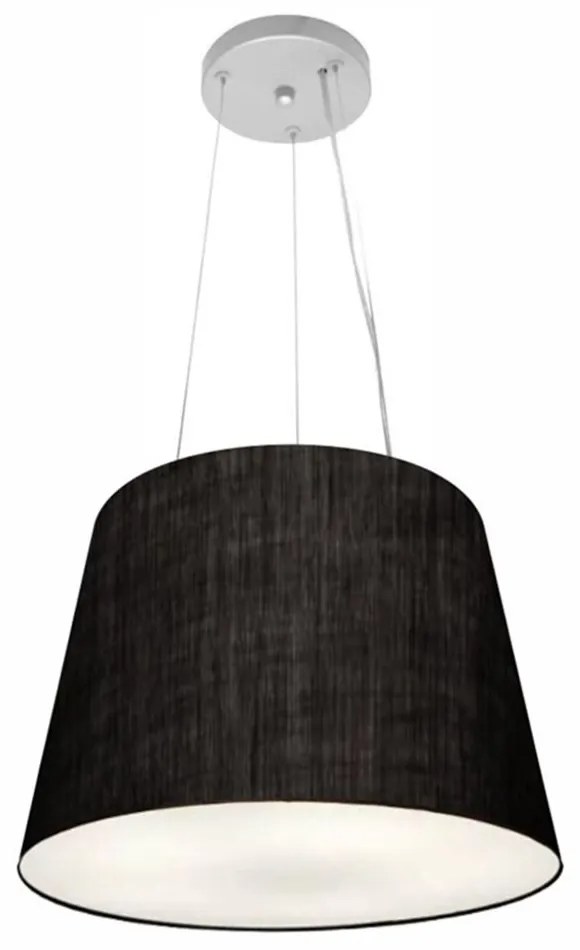 Lustre Pendente Cone Md-4152 Cúpula em Tecido 30/40x30cm Preto - Bivolt