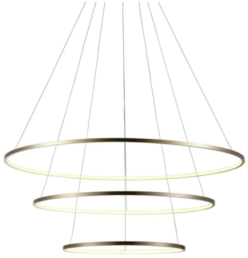 Pendente Birdie Aros Ø80X2Cm / Ø60X2Cm / Ø40X2Cm Led 39W 3000K Bivolt... (Dourado)