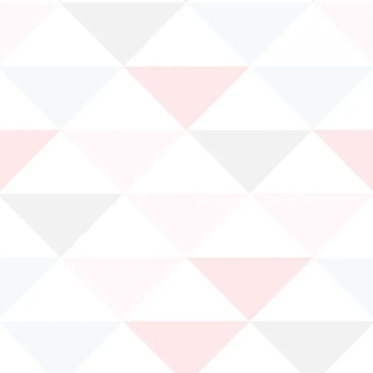 Papel de parede adesivo triângulo rosa cinza e branco