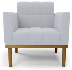 Namoradeira e 2 Poltronas Base Madeira Castanho Ana Bouclé Cinza - Ibi