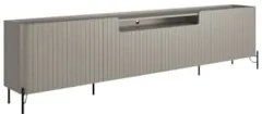 Rack TV 75 Pol 220cm 4 Portas Brise Blen Grigio/Preto I06 - Mpozenato