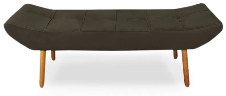 Cabeceira com Calçadeira Casal 140cm Maya Suede Marrom - Sheep Estofados - Marrom