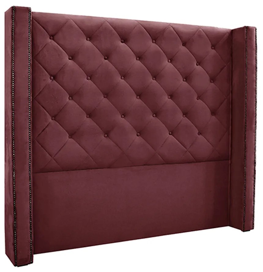 Cabeceira Decorativa King Size 2,19M Loewe Veludo Vinho G63 - Gran Belo