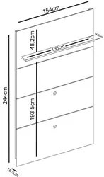 Painel para TV 65 Polegadas 154cm Piso ao Teto Logus M01 Calacata/Off