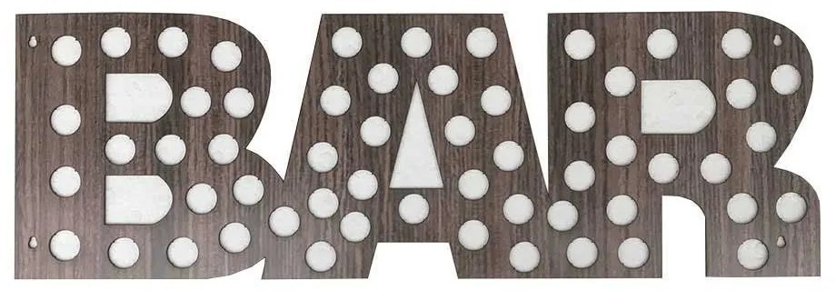 Quadro Decorativo Porta Tampinhas MDF Madeira Vertical 20x60 BAR - D'Rossi