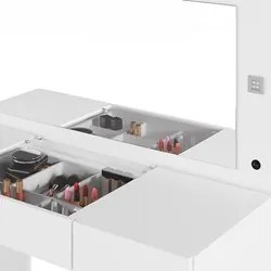 Penteadeira Camarim Com Espelho e LED 3 Gavetas Studio Beauty A02 Bran