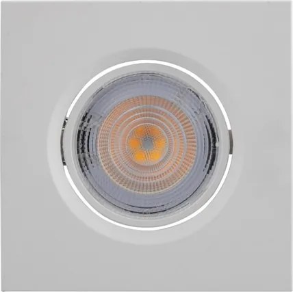 Plafon Led Embutir Quadrado 4,2W Branco Luz Amarela