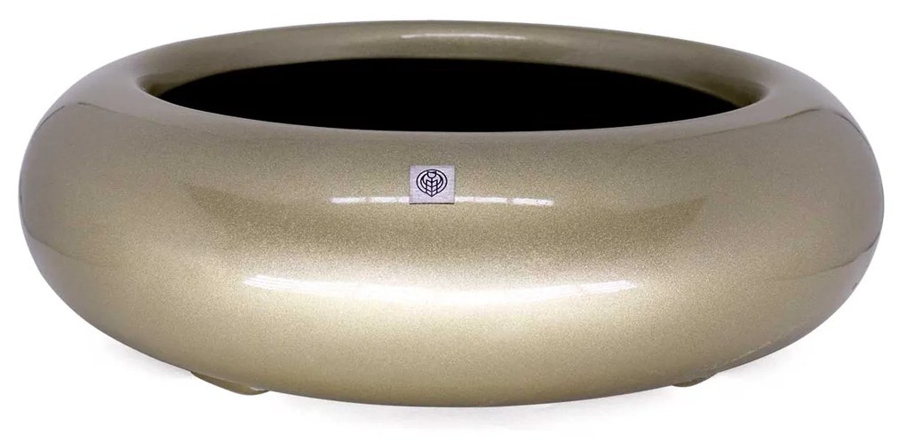 Vaso Bacia Decorativo Redondo Ouro Velho P 9x30x30 cm - D'Rossi
