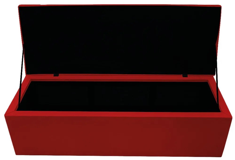 Recamier Baú Estofada Mel 160 cm Queen Size Com Capitonê Suede Vermelho - ADJ Decor