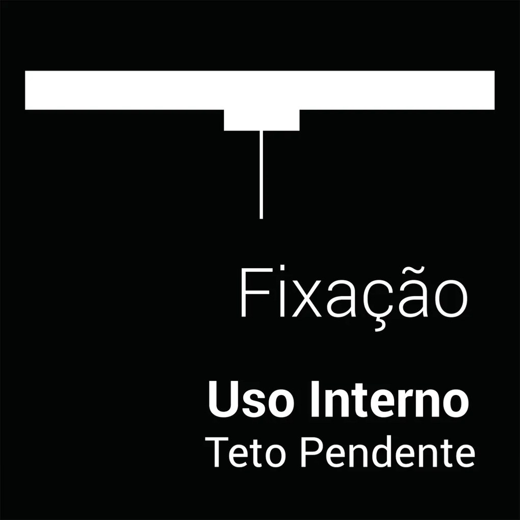 Pendente Matrix 30W Led 4000K Ip20 Preto Bivolt 118,5X150Cm | Opus Dn... (Preto)