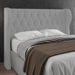 Cabeceira Casal Cama Box 140cm Malva Z04 Veludo Cinza - Mpozenato