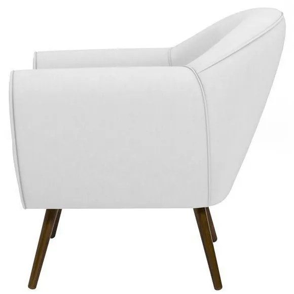 Poltrona Decorativa Sacha PU Sintético Branco G15 - Gran Belo