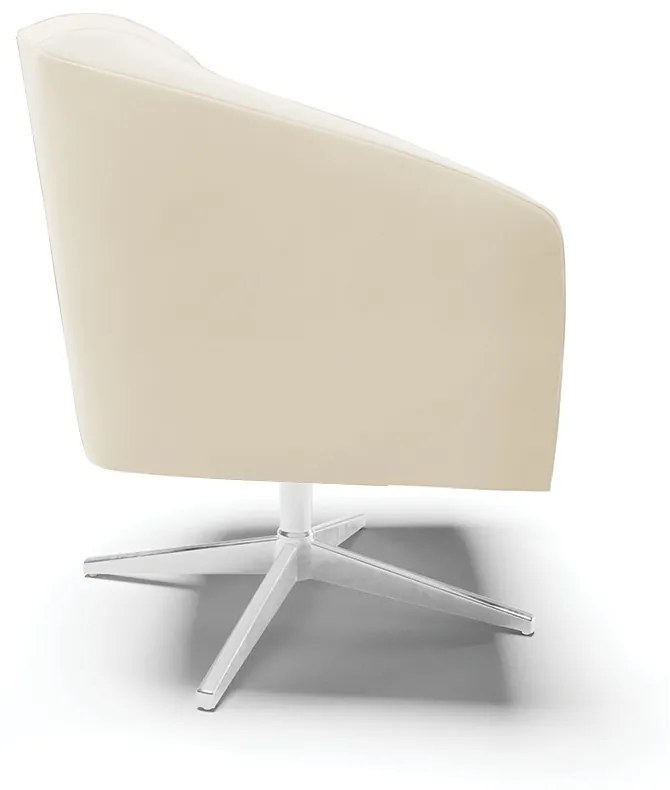 Poltrona Decorativa Giratória Cromada Stella Veludo D03 - D'Rossi - Bege