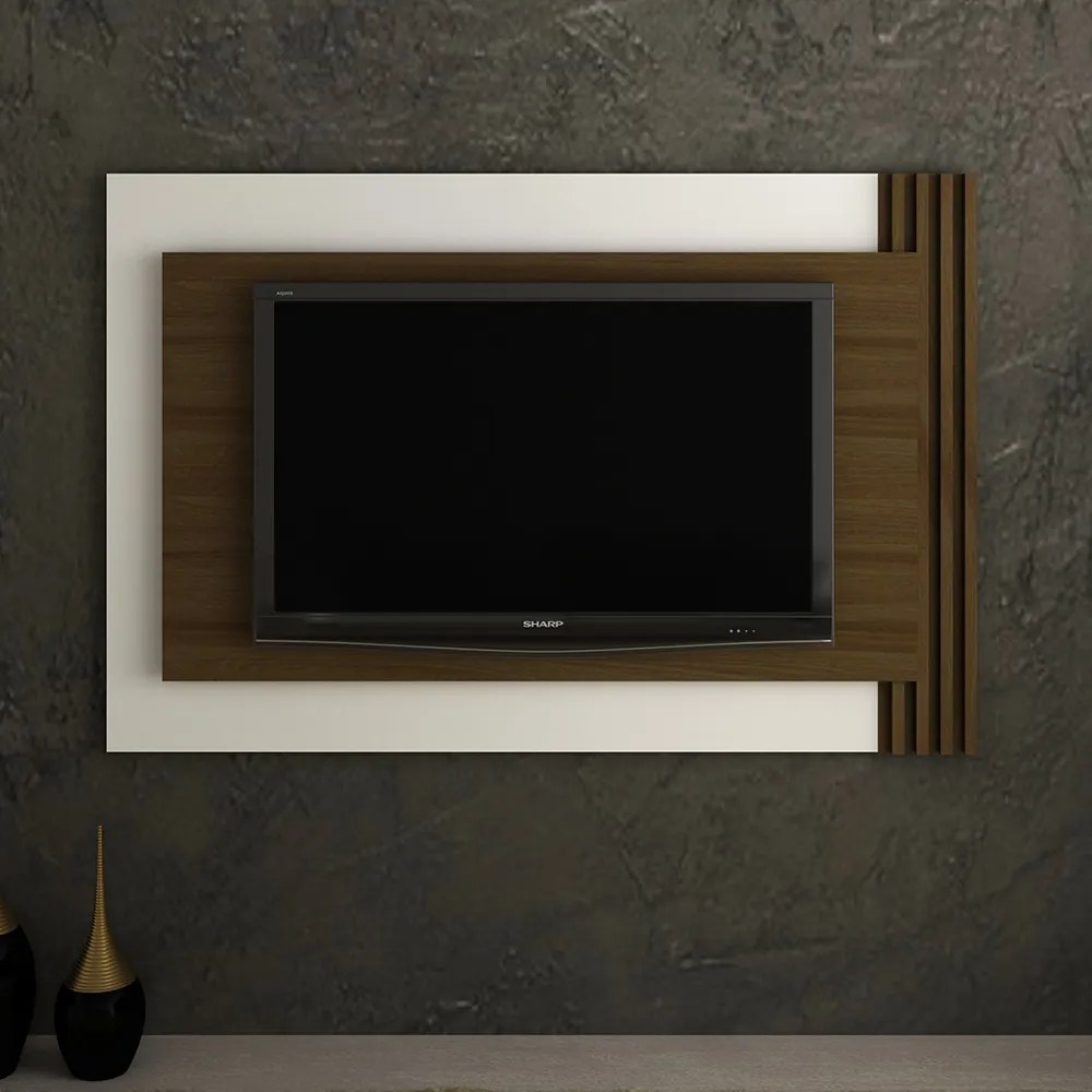 Painel Home para TV até 65 Sala de Estar PL3001 Capuccino/Off White G69 - Gran Belo