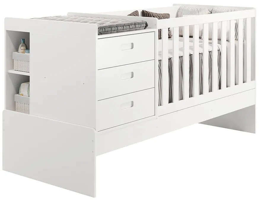 Berço Multifuncional Luna - Branco Fosco